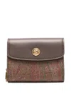 Etro Paisley Pattern Wallet With Compact Design And Slim Shape In Brown