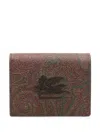 Etro Paisley Print Wallet In Brown