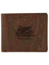 Etro Wallet In Coated Cotton With Embroidered Logo In Multicolour