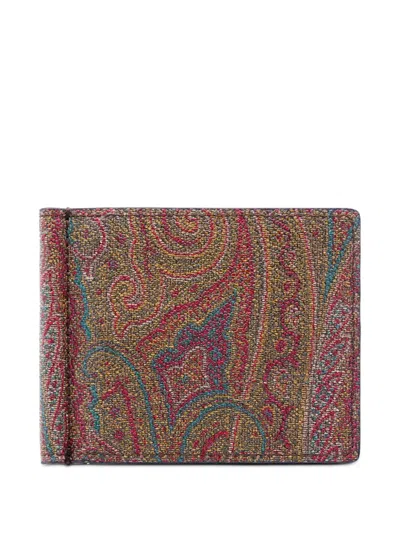 Etro Paisley-print Wallet In Purple