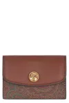Etro Paisley Print Wallet In Saddle Brown