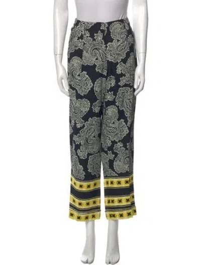 Pre-owned Etro Paisley Print Wide Leg Pants In Black