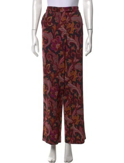 Pre-owned Etro Paisley Print Wide Leg Pants In Black