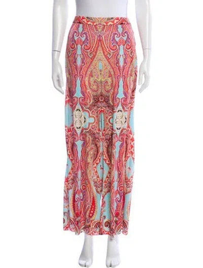 Pre-owned Etro Paisley Print Wide Leg Pants In Blue