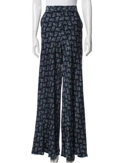 Pre-owned Etro Paisley Print Wide Leg Pants In Blue