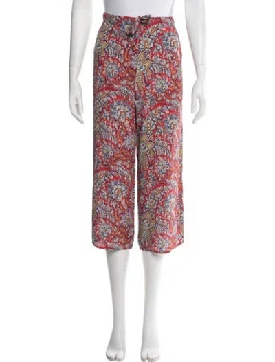 Pre-owned Etro Paisley Print Wide Leg Pants In Red