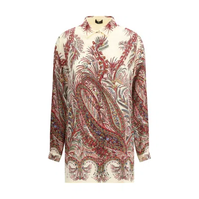 Etro Paisley Print Silk Shirt With Collared Neck In Multi