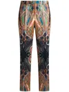 Etro Paisley Print Wool Trousers In Neutrals