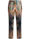 Etro Paisley Print Wool Trousers In Neutrals