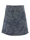 Etro Paisley-print Zip-fastening Skirt In Blue