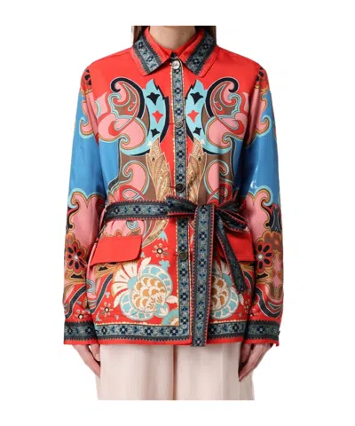 Etro Paisley Printed Belted Jacket In Multi