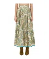 Etro Tiered Paisley Print Long Skirt With Ruffled Hems In Multicolor