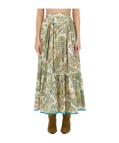 ETRO ETRO PAISLEY-PRINTED BELTED SKIRT