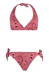 Etro Paisley Halterneck Bikini In Orange