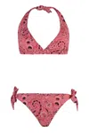 Etro Paisley Halterneck Bikini In Orange