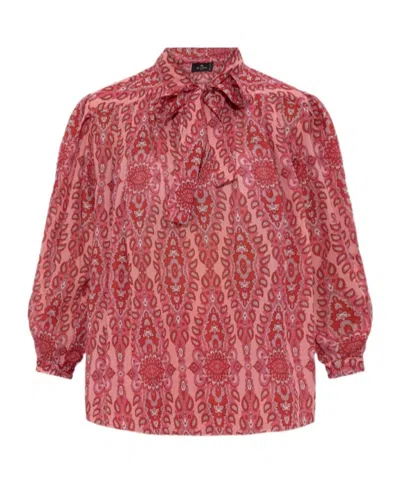 Etro Neck-tie Long-sleeved Blouse In Brown