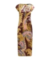 Etro Paisley-printed Chenille Dress In Brown