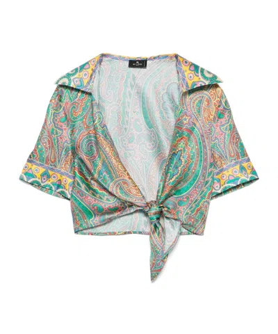 ETRO ETRO PAISLEY PRINTED CROPPED BEACH COVER UP