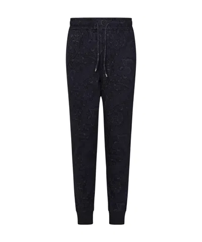 Etro Paisley Printed Drawstring Pants In Black
