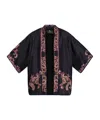 Etro , Silk Twill Kesa With Placed Print, Woman, Black, Size L In Black