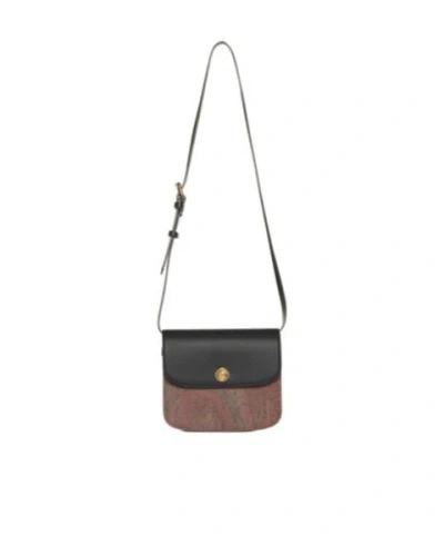 Etro Paisley Printed Essential Shoulder Bag In Nero