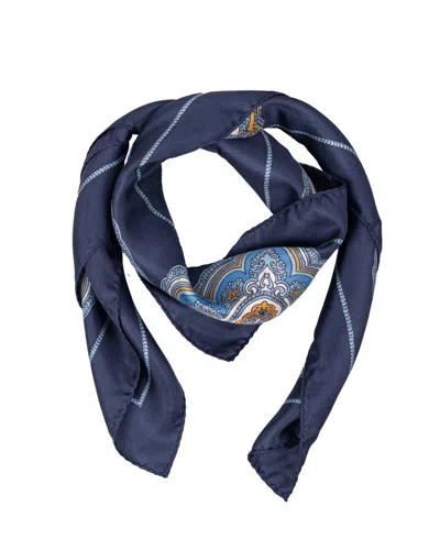 Etro Paisley Printed Finished Edge Scarf In Blue