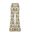 Etro Flared High Waist Full Length Trousers In Nude