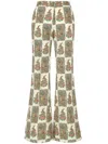 Etro Flared High Waist Full Length Trousers In White