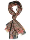 ETRO ETRO PAISLEY PRINTED FRAYED EDGE SCARF