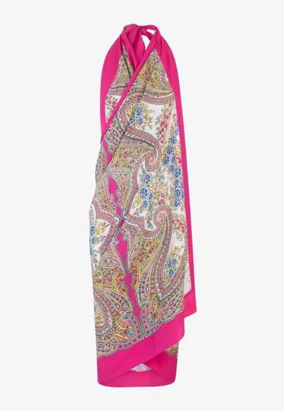 Etro Paisley-printed Halter Neck Dress In Multicolor