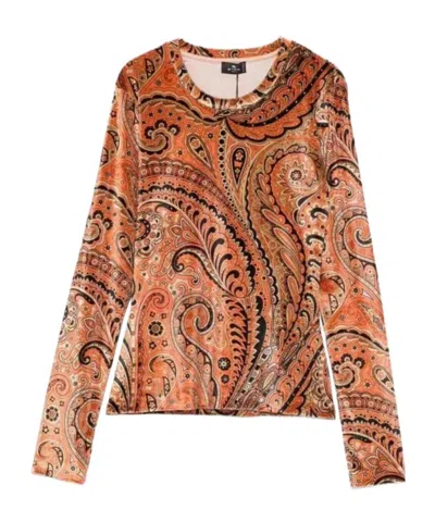 ETRO ETRO PAISLEY PRINTED JERSEY TOP