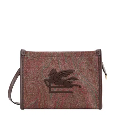 ETRO ETRO PAISLEY PRINTED LOGO EMBROIDERED CLUTCH BAG