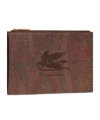 Etro Brown  Red Clutch Bags In Red