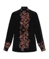 Etro Decorative Long-sleeved Silk Shirt In Black
