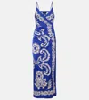 Etro Draped Floral Maxi Dress With Spaghetti Straps