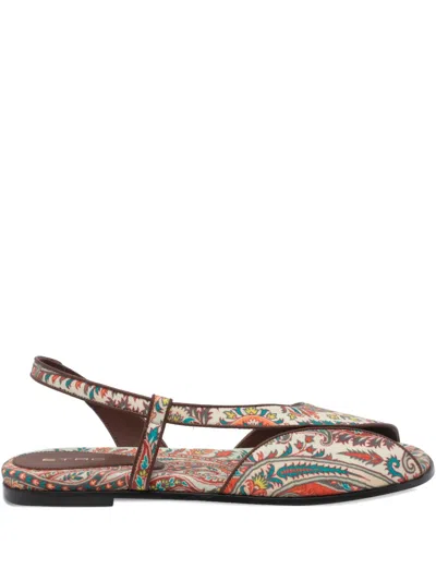 Etro Women Floral Paisley Motif Sandals In Multi