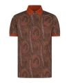 Etro Paisley Printed Short-sleeved Polo Shirt In Brown
