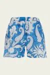 Etro Elastic Waistband Floral Pattern Lightweight Fabric Shorts