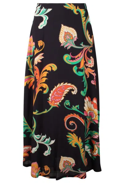 Etro Paisley-print Midi Skirt In Multi