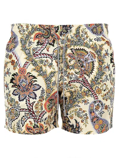 Etro Paisley Printed Swim Shorts In Multicolour