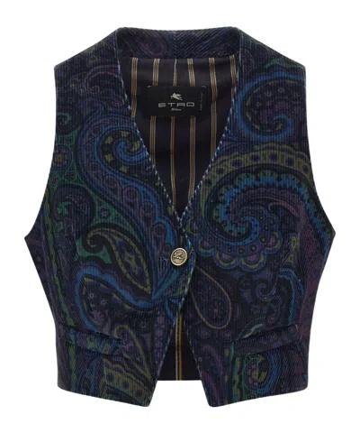 ETRO ETRO PAISLEY PRINTED VELVET WAISTCOAT