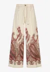 Etro Paisley-printed Wide-leg Jeans In Multi