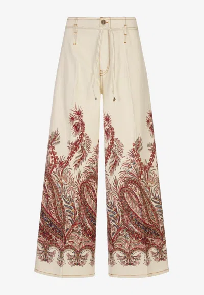 Etro Paisley-printed Wide-leg Jeans In Multi