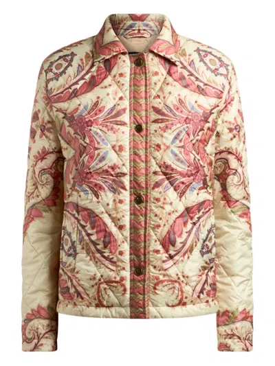 Etro Paisley Quilted Jacket In Brown