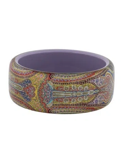 Pre-owned Etro Paisley Resin Bangle, 7.5" In Multi