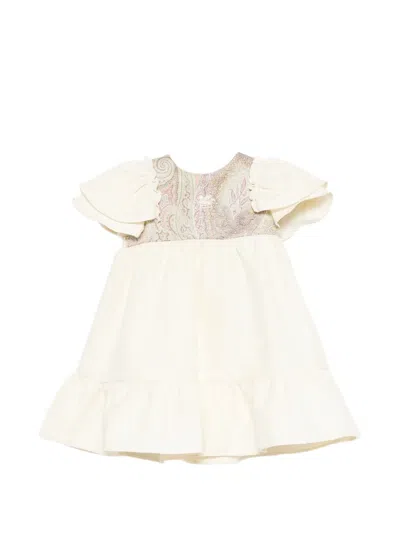 Etro Babies' Paisley Ruffled Dress In Neutral