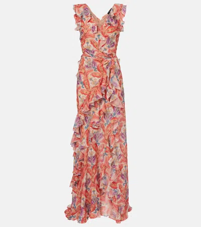 Etro Paisley Ruffled Maxi Dress