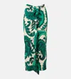 Etro Paisley Ruffled Midi Skirt In Green