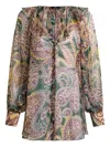 Etro Paisley Ruffled Shirt In Multi