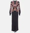 Etro Paisley Sablé Maxi Dress In Black